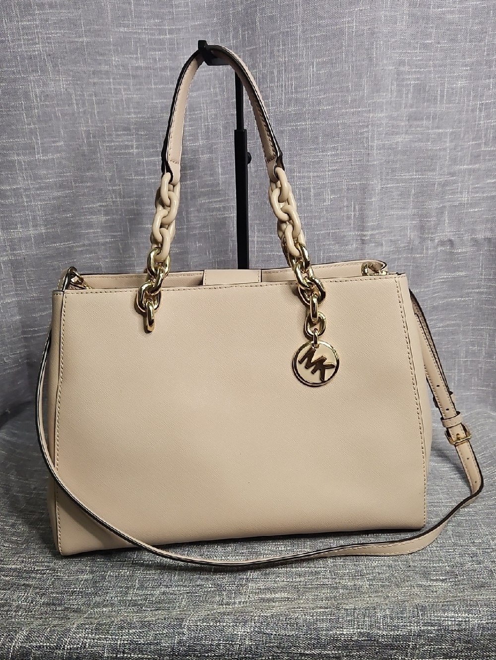 Michael Kors Blush Pink Saffiano Satchel with Gold Hardware